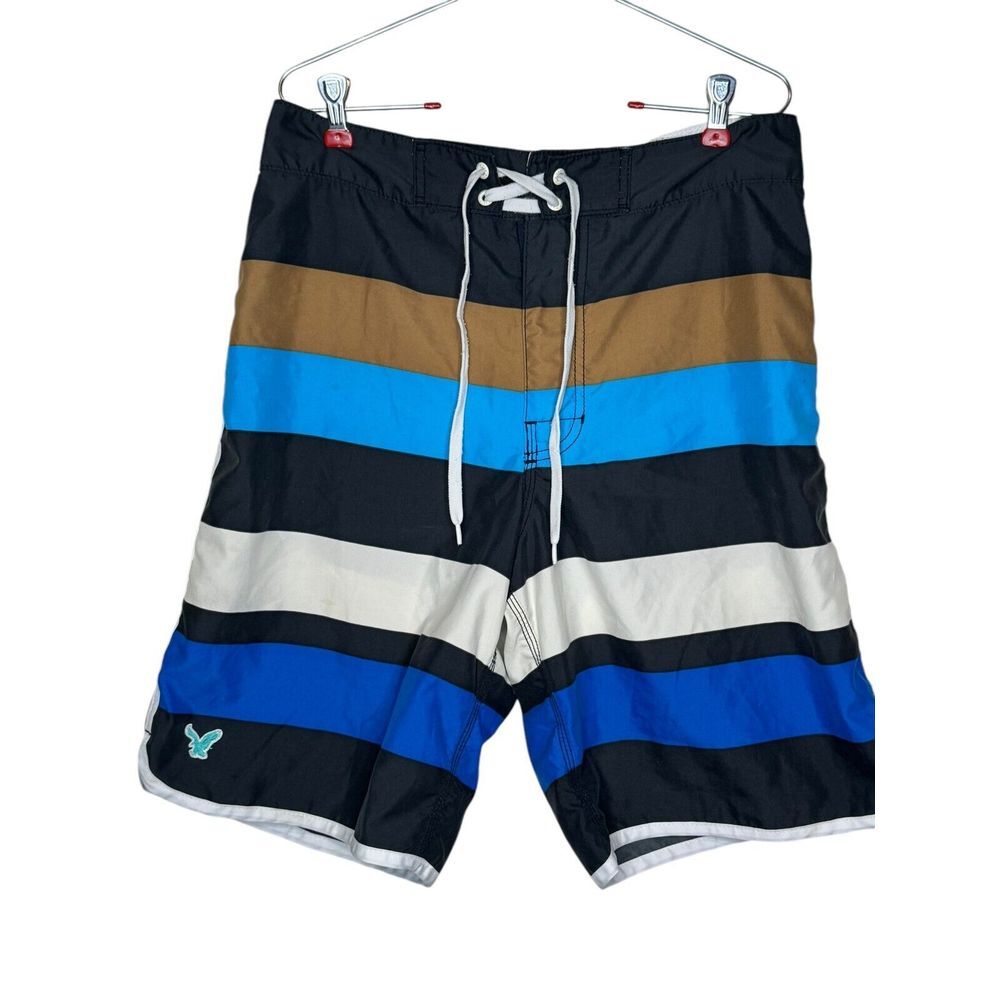 American Eagle Outfitters Men's Board Shorts Swim Trunks Drawstring Stripe Sz.30